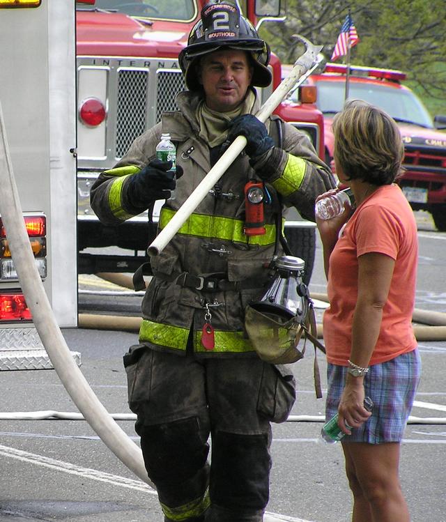 Mott Fire May 15, 2005.  13-35, residential house fire believed to have begun in a clothes dryer.  Multiple departments responded.